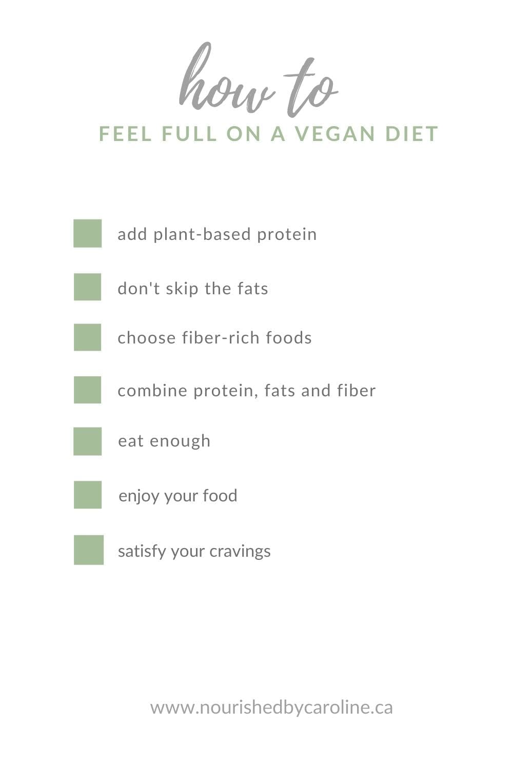 pin how to feel full on a vegan diet