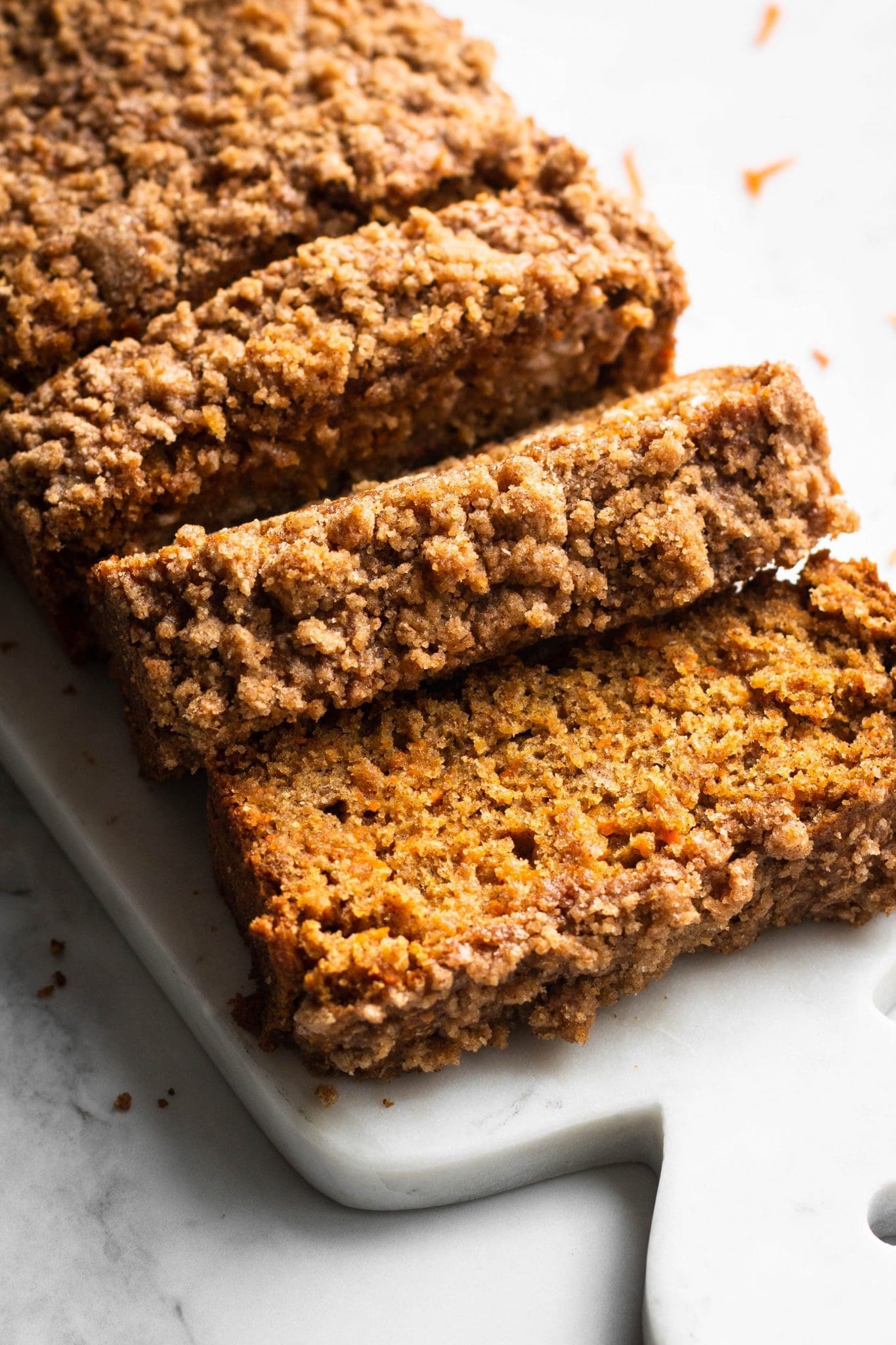Vegan Carrot Cake Loaf with Streusel Topping
