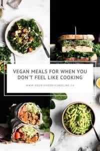 vegan meal ideas for when you don't feel like cooking pin