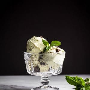 vegan matcha mint chocolate chip ice cream