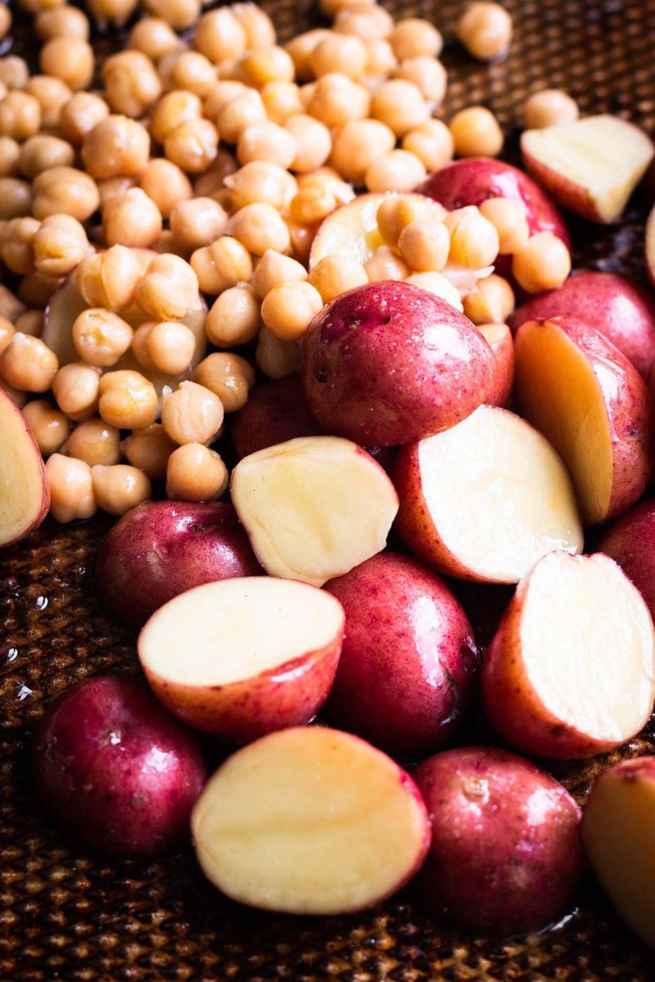 Roasted Potato and Chickpea Salad with Tahini Dressing - Nourished