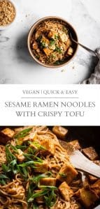 sesame ramen noodles with crispy tofu pin