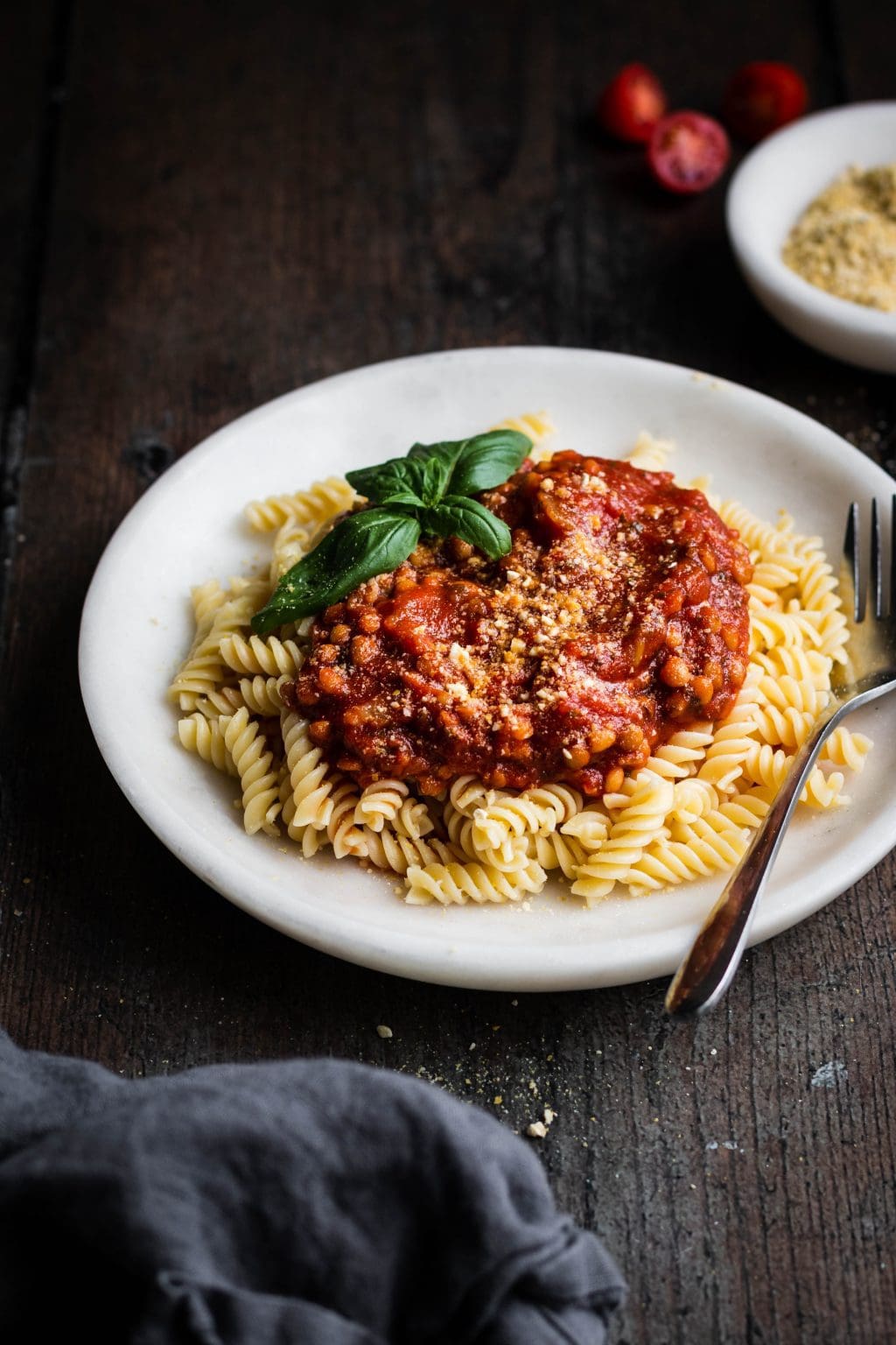 15-Minute Lentil Tomato Pasta - Nourished by Caroline