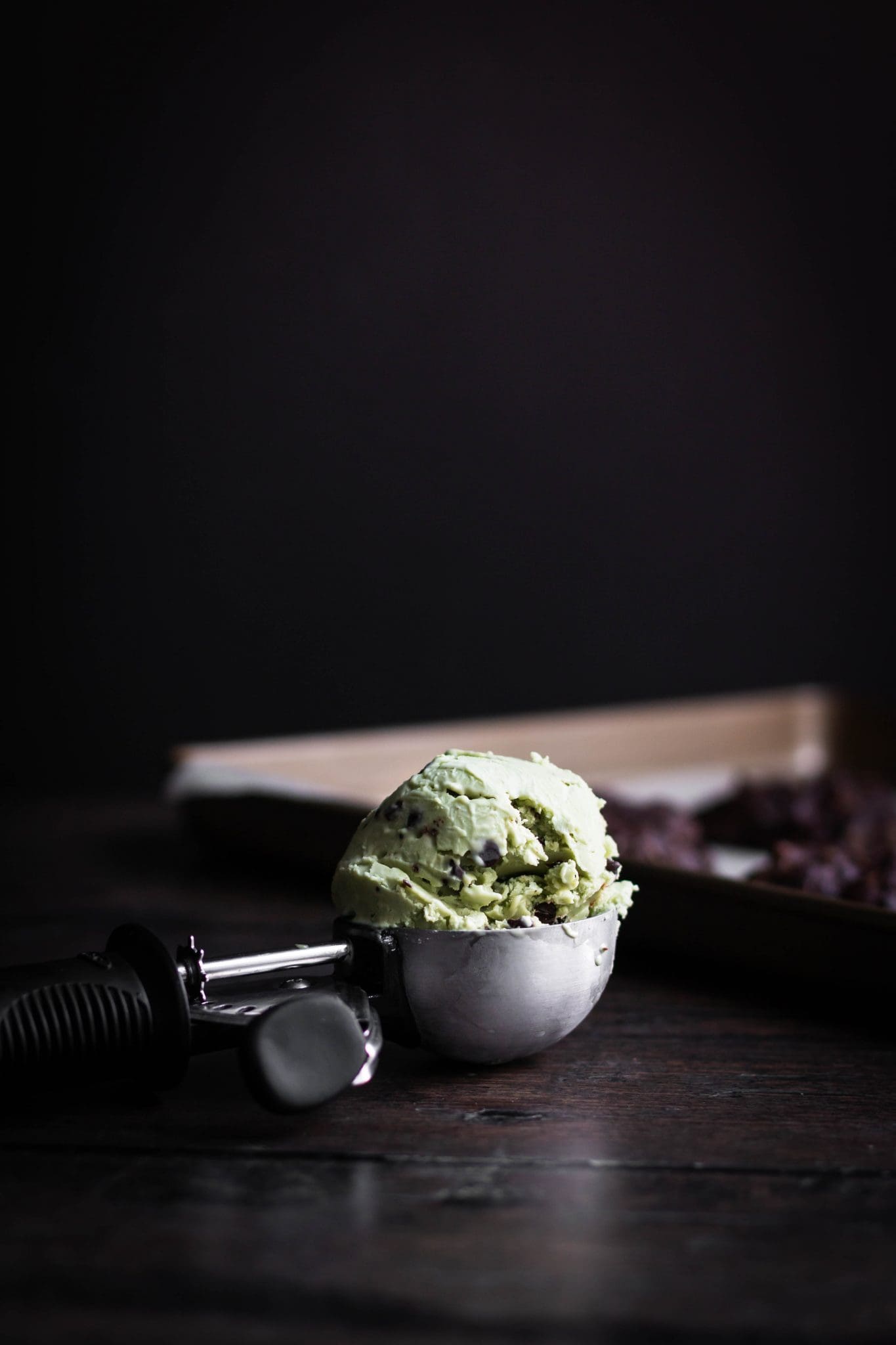 scoop of mint chocolate chip ice cream