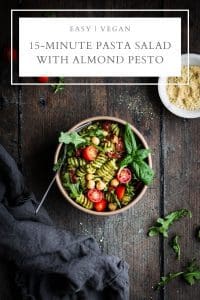 15-minute pasta salad with almond pesto pin