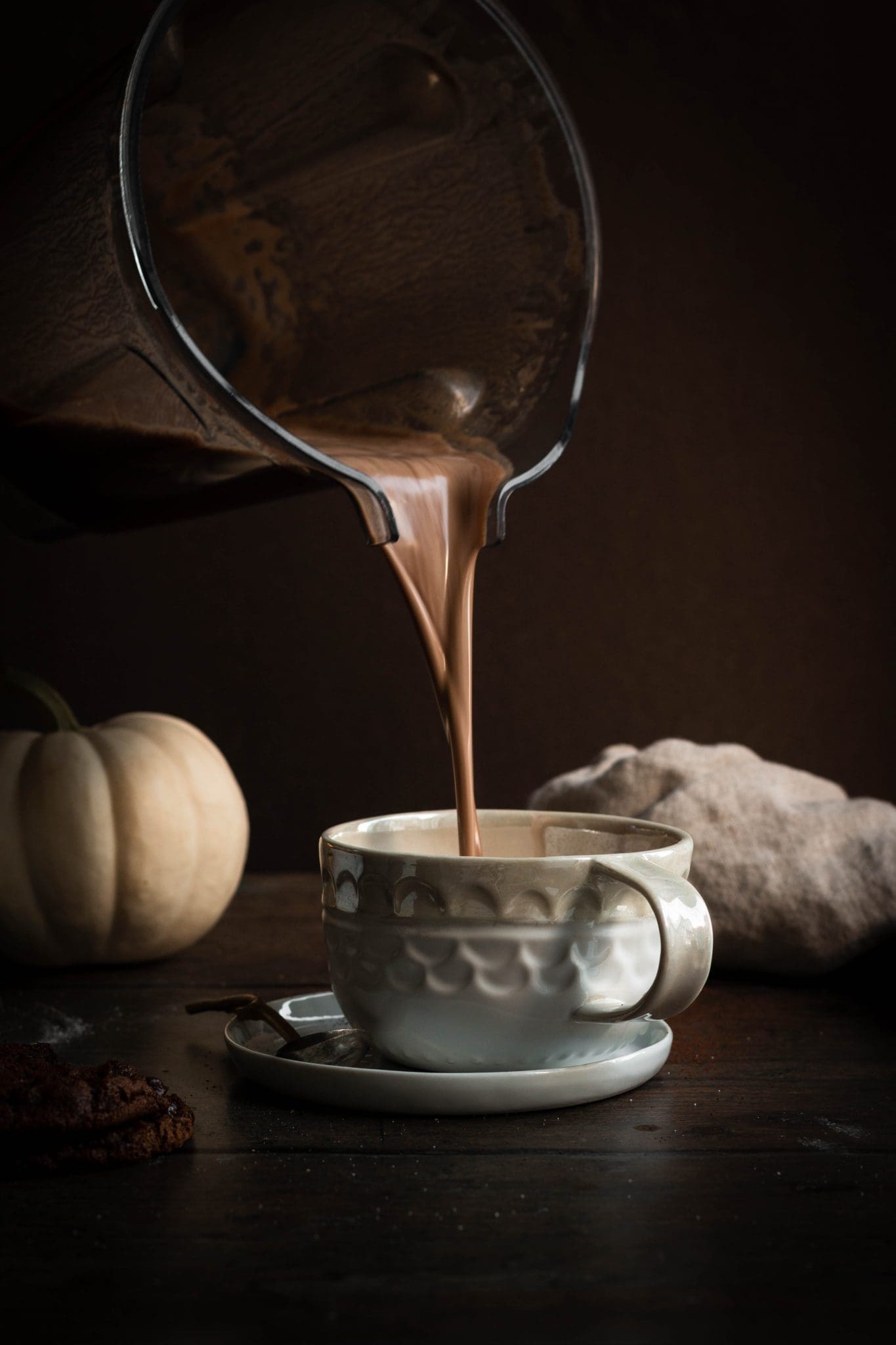 cozy blender drink poured in a cup