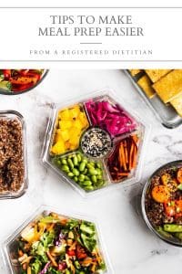 a registered dietitian's tips to make meal prep easier pin