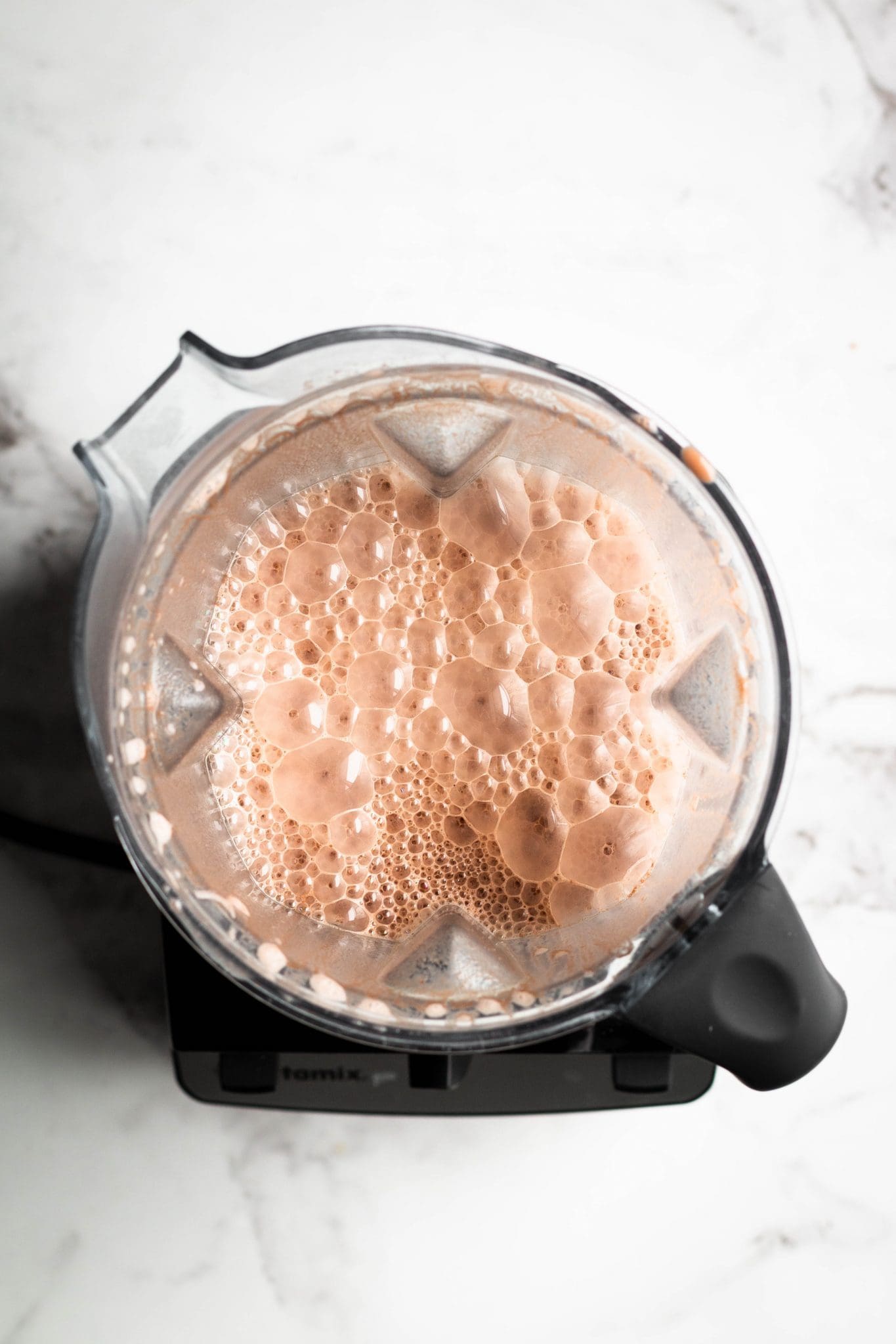 hot cocoa in a blender