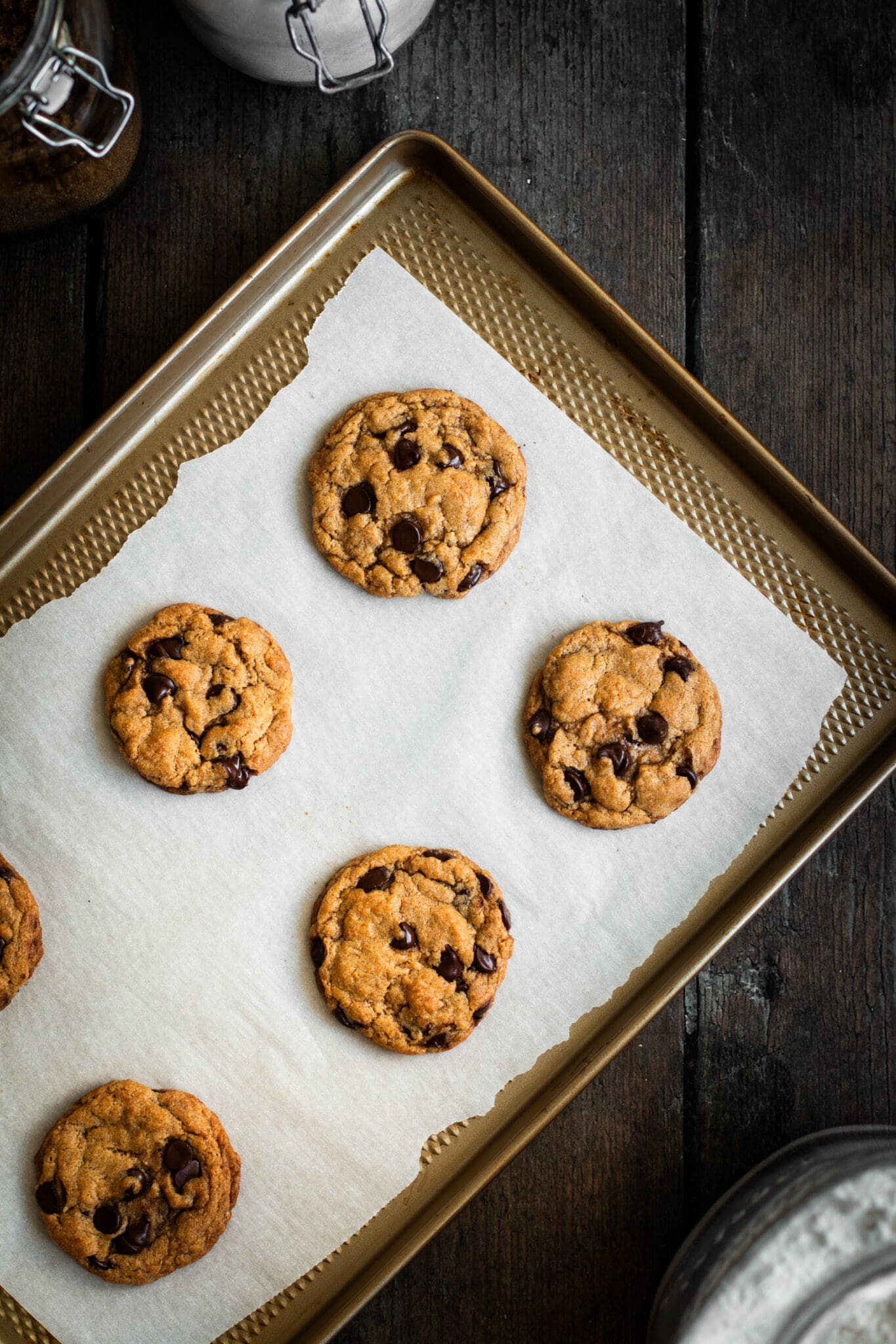 baked cookies on a baking sheet