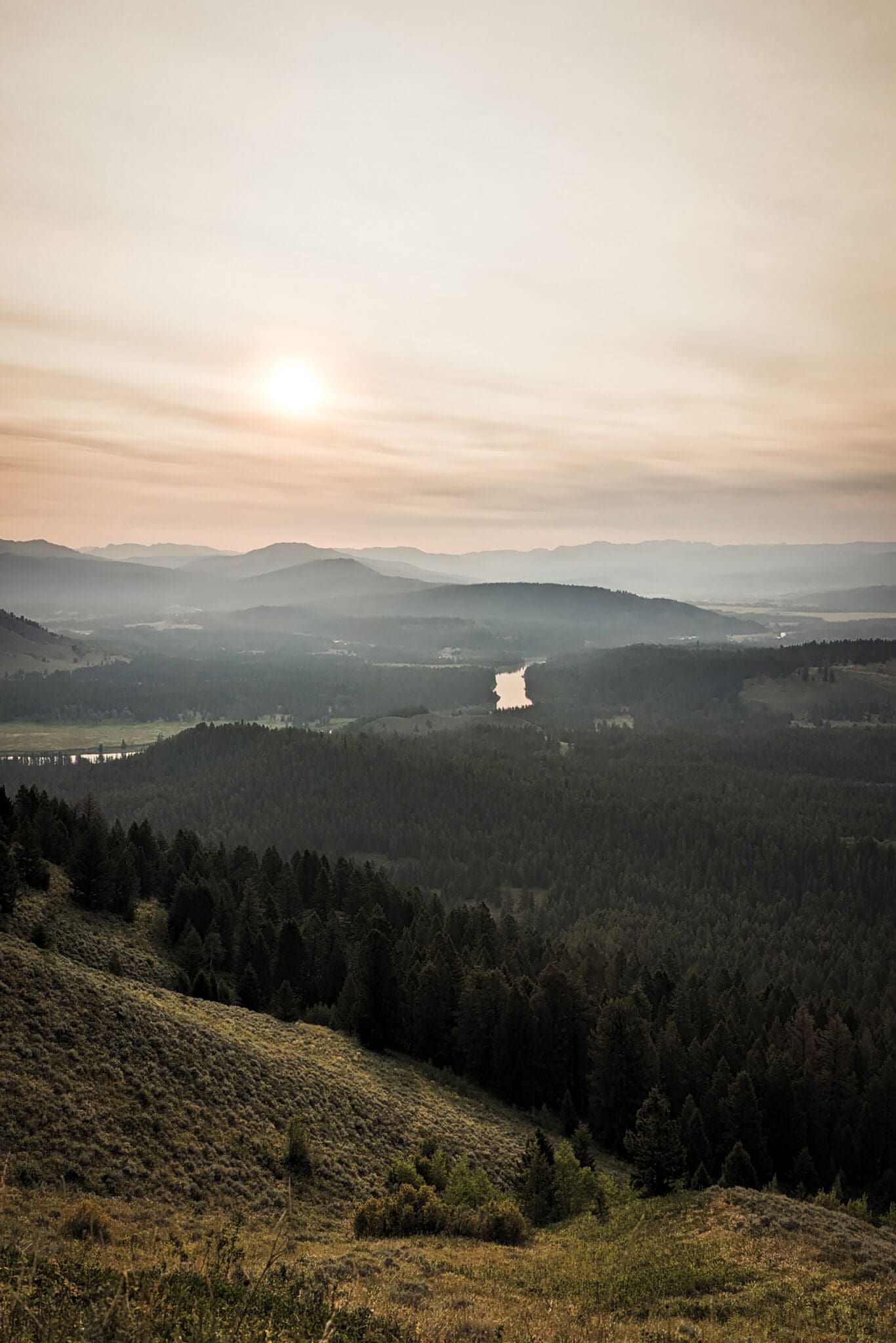 View of hills from Signal Mountain Summit in Grand Teton National Park