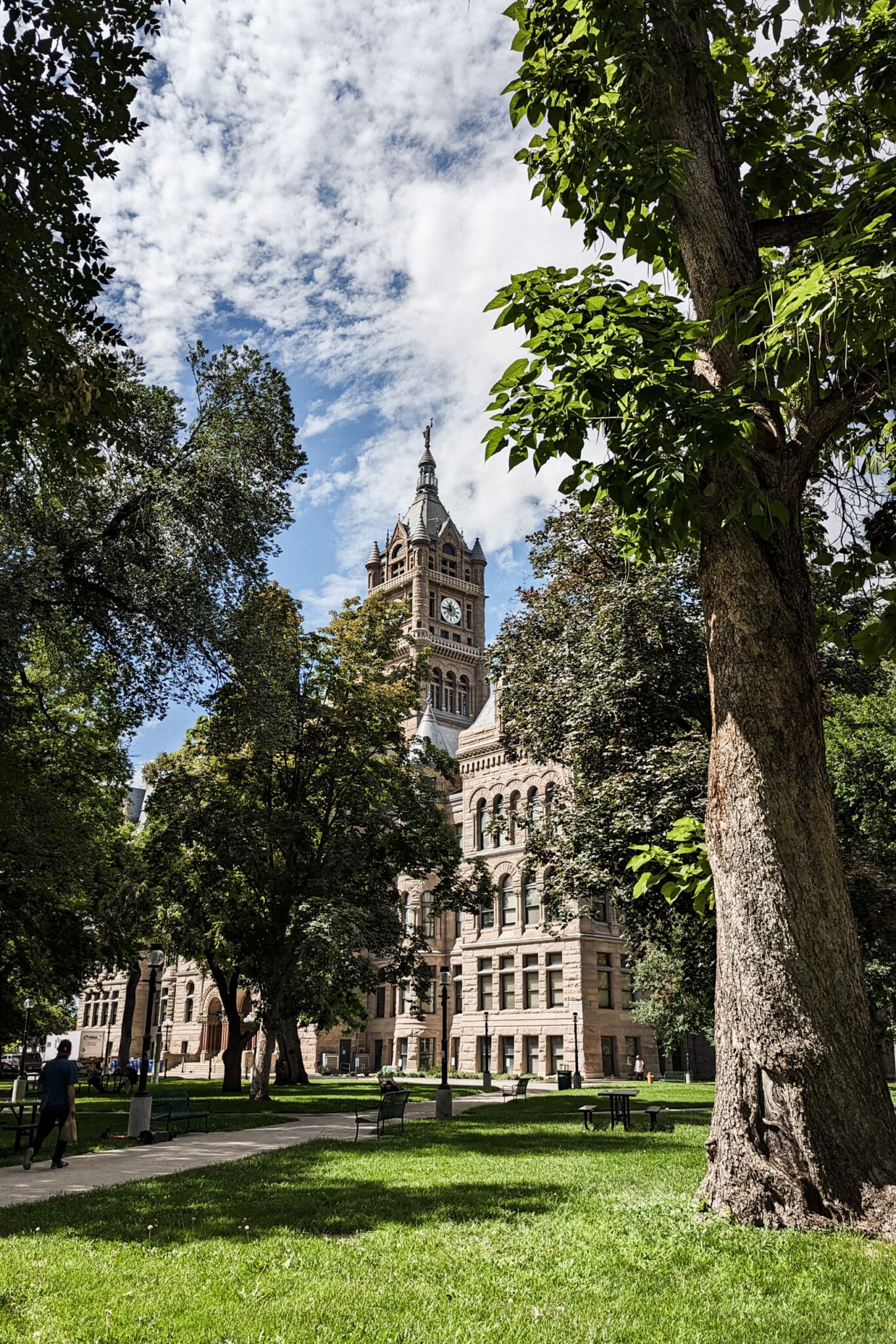 Building in Salt Lake City, surrounded by trees