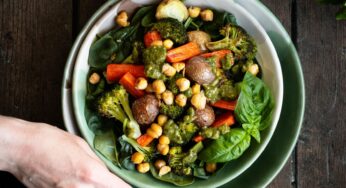 Roasted Vegetable Bowl With Almond Pesto