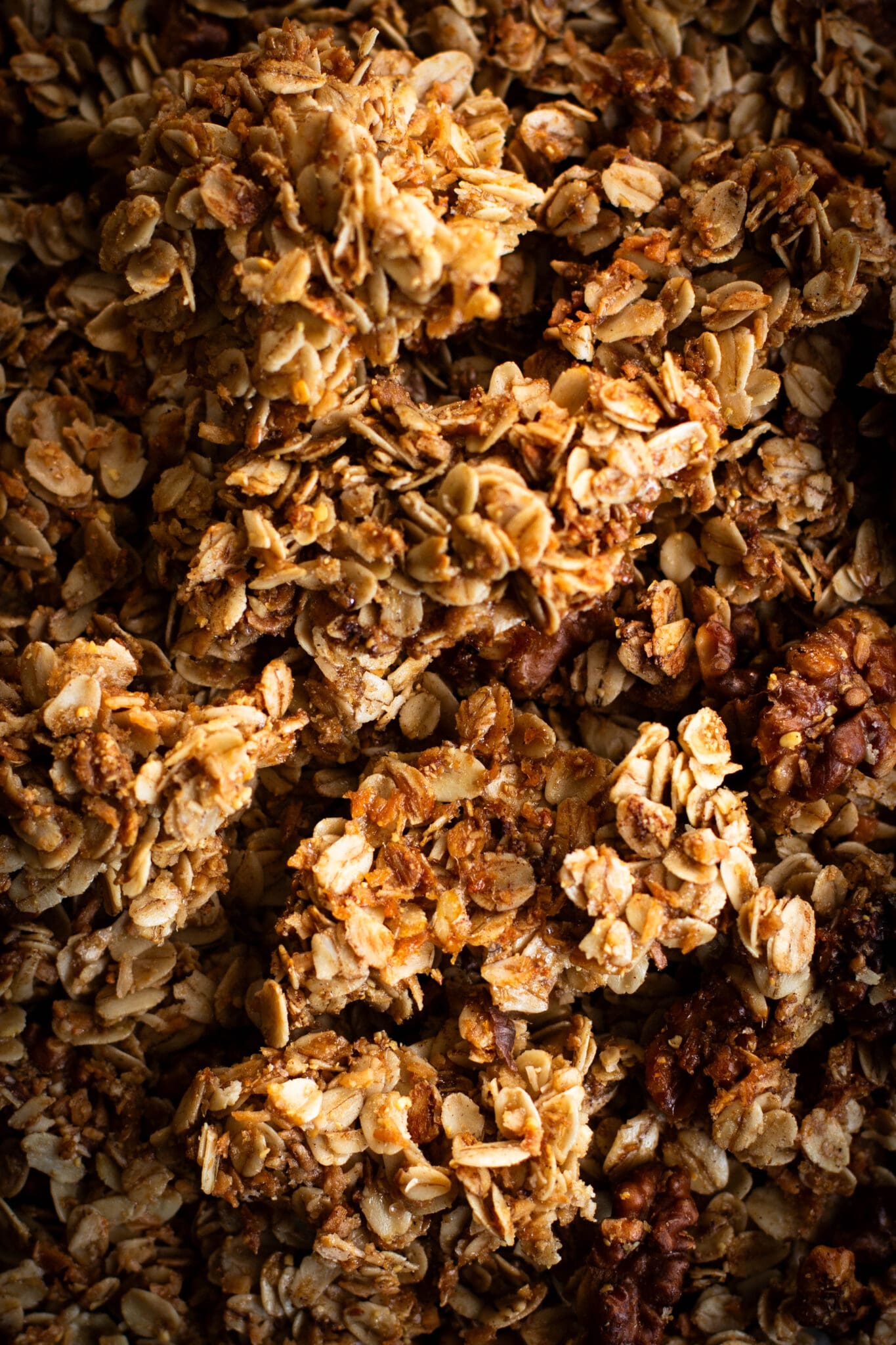 maple walnut granola closeup