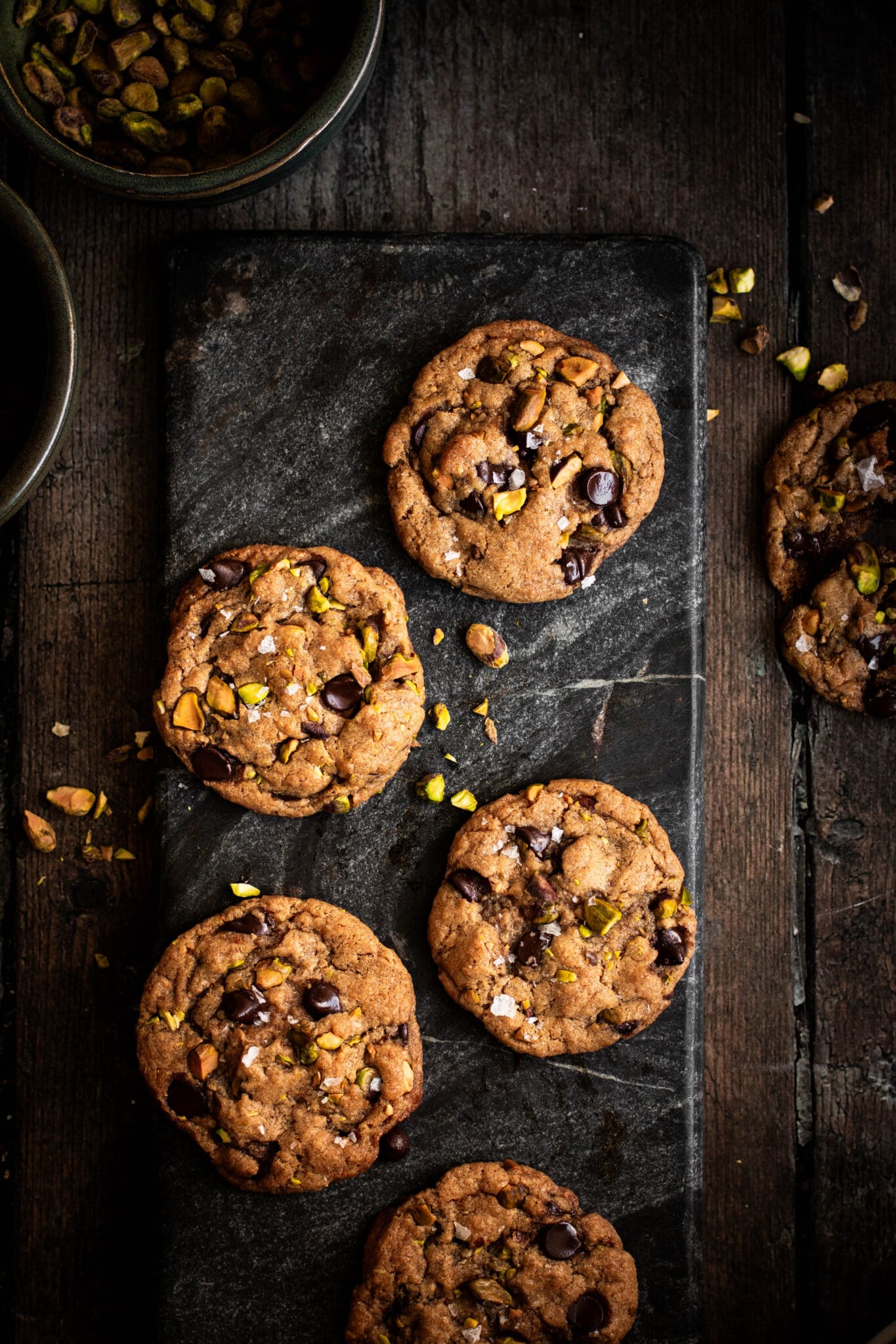 Salted Pistachio Chocolate Chip Cookies