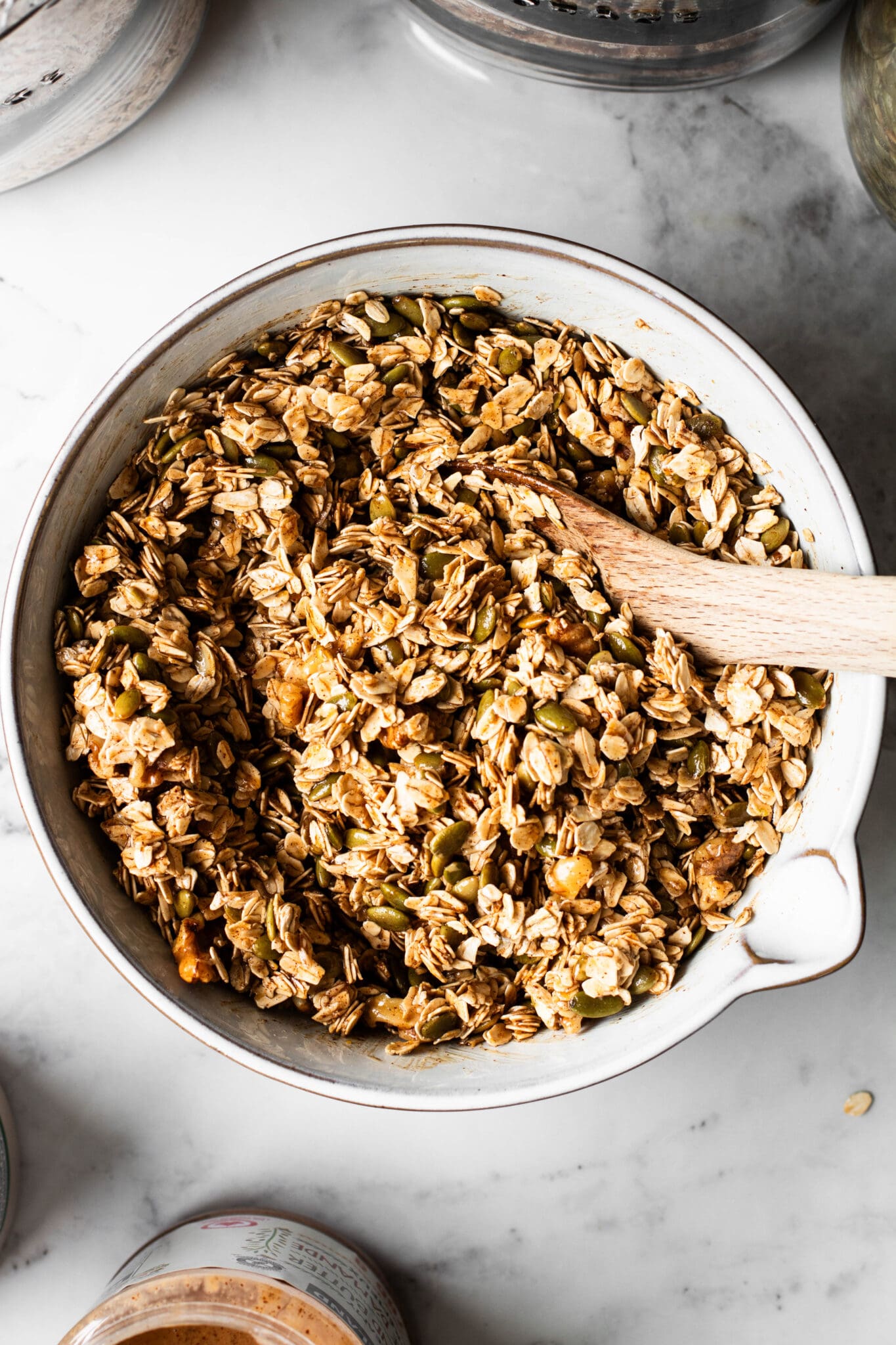 Weekly meal prep granola mixture in a bowl